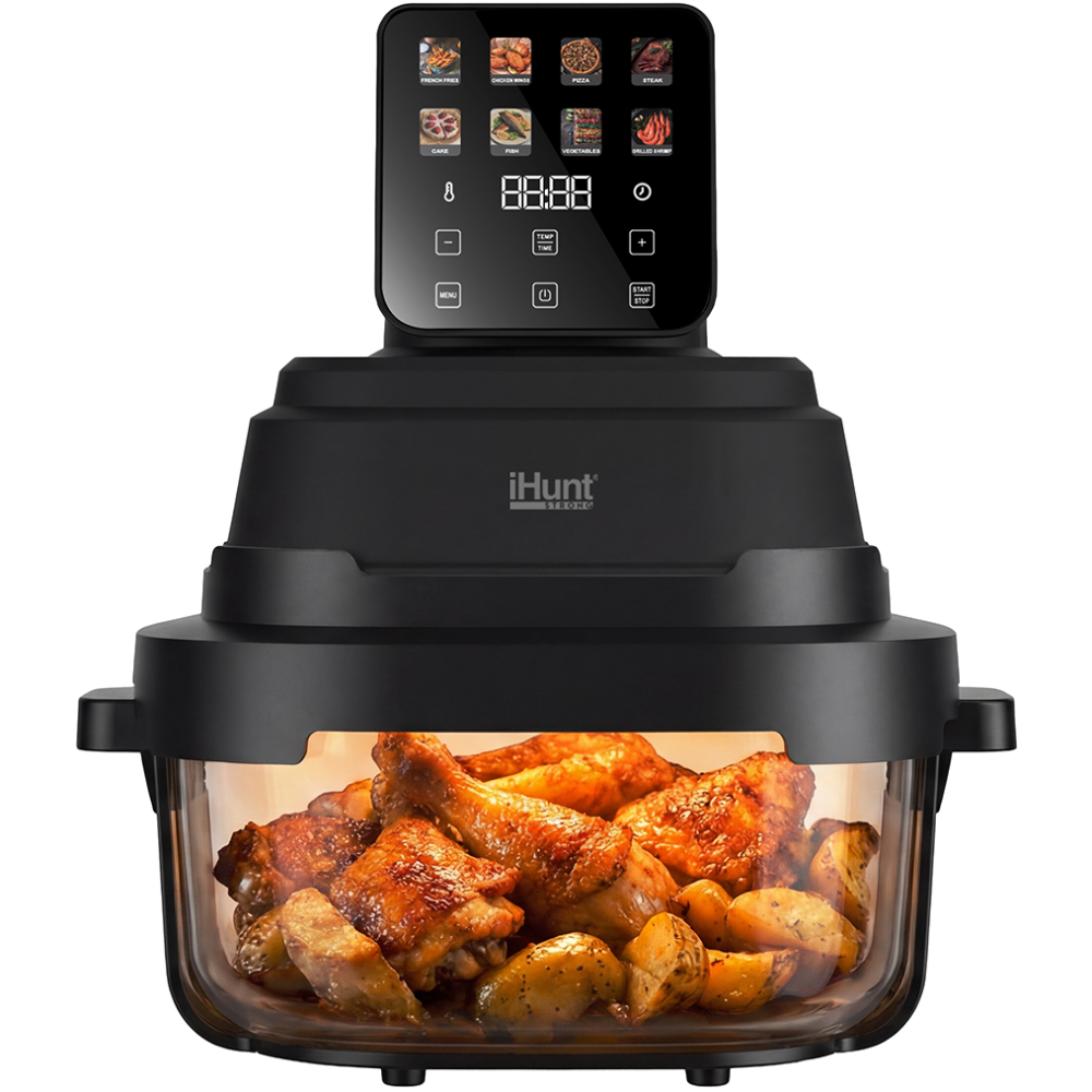 Resigilat friteuză iHunt PureGlass Crisp 8 în 1, 1500W, Vase Sticlă Borosilicată 4L + 1.5L [4]