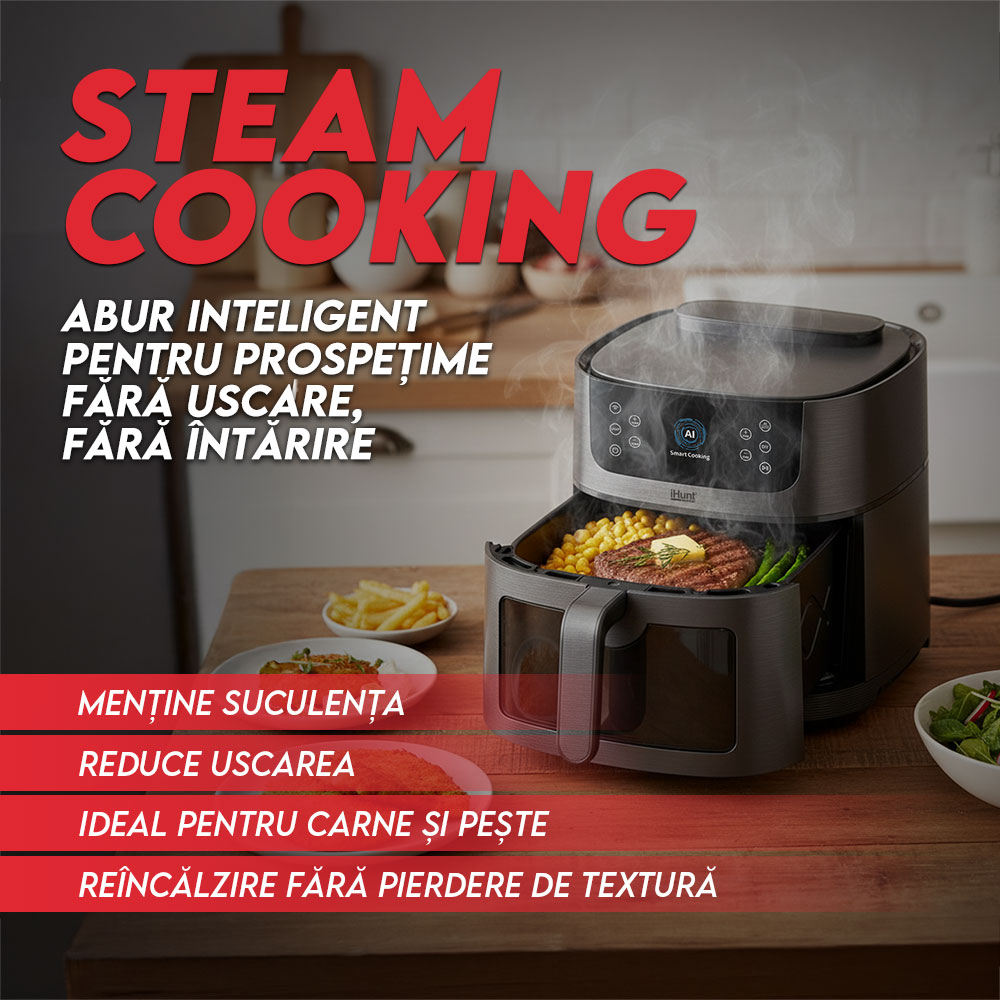 Resigilat Friteuza cu aer cald si rotisor iHunt Bro Air Fryer AI Steam [6]