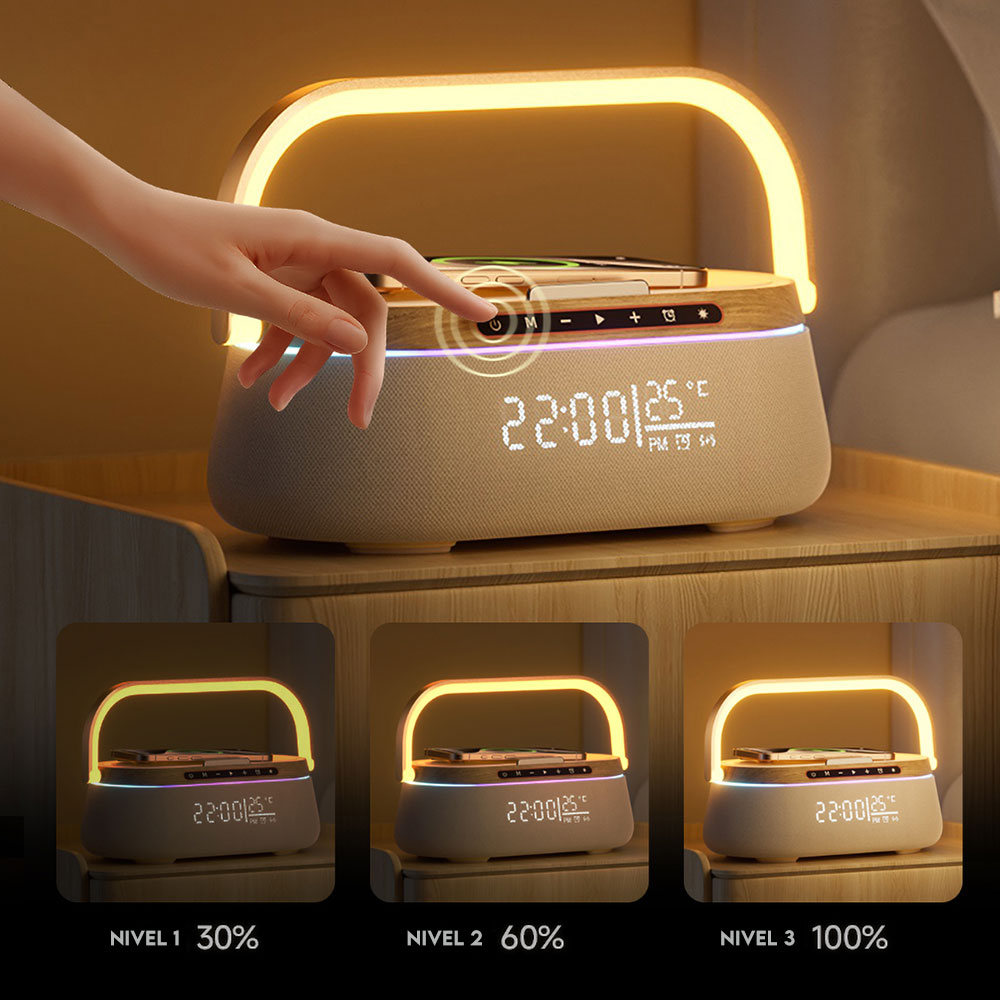 Boxa Premium Multifunctionala iHunt BedSide 9-in-1 15W Bluetooth Wood [6]