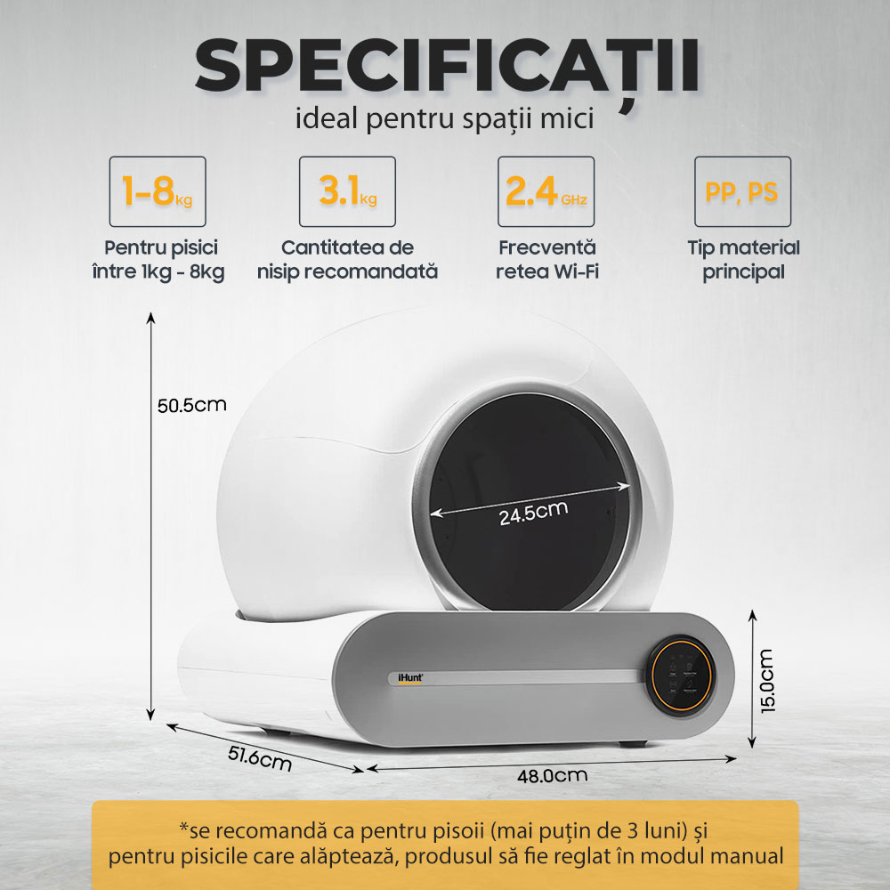 Litiera Automata iHunt Smart Cat Litter V1, pentru pisici [11]