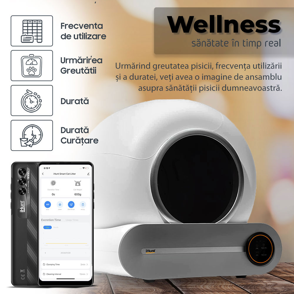 Litiera Automata iHunt Smart Cat Litter V1, pentru pisici [7]