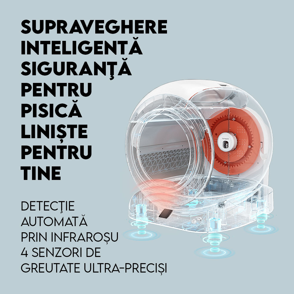 Litiera Automata iHunt Smart Cat Litter V5 cu Spray Deodorizare, Wi-Fi, Senzori, Aplicatie Smart [10]