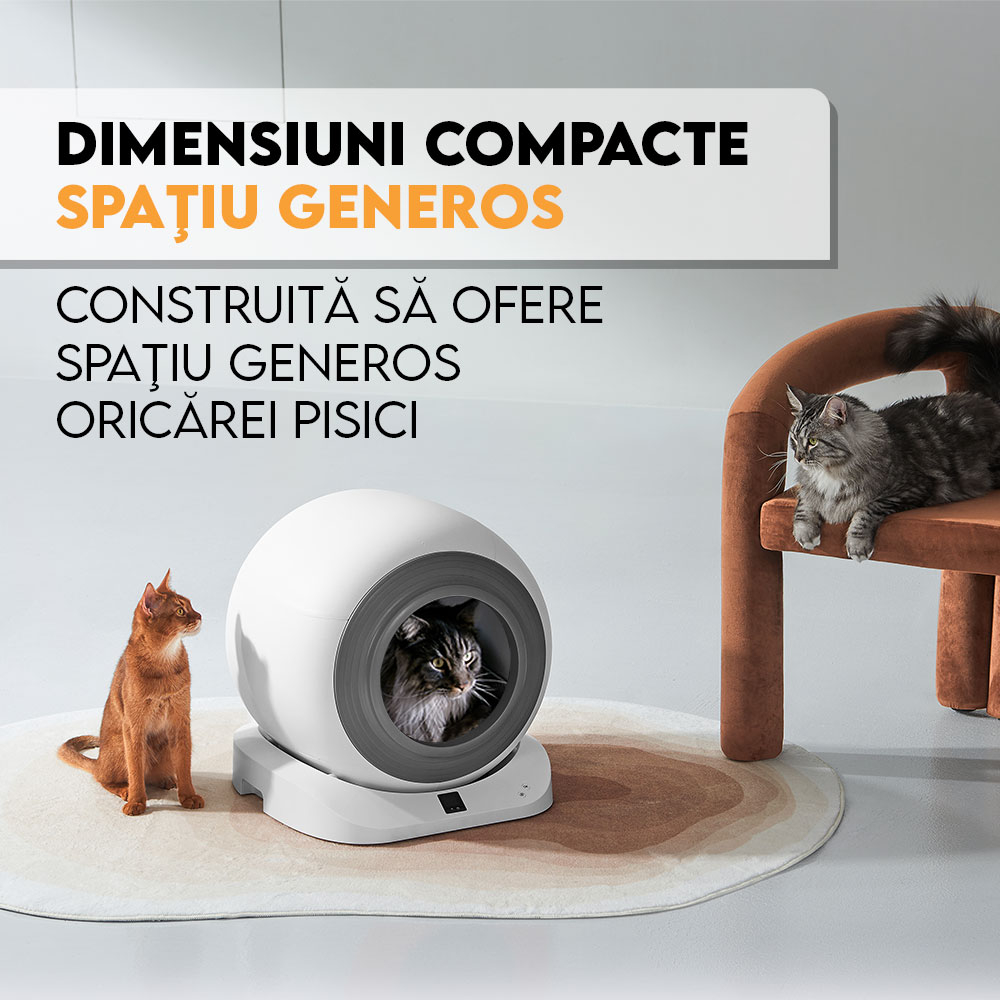 Litiera Automata iHunt Smart Cat Litter V5 cu Spray Deodorizare, Wi-Fi, Senzori, Aplicatie Smart [9]
