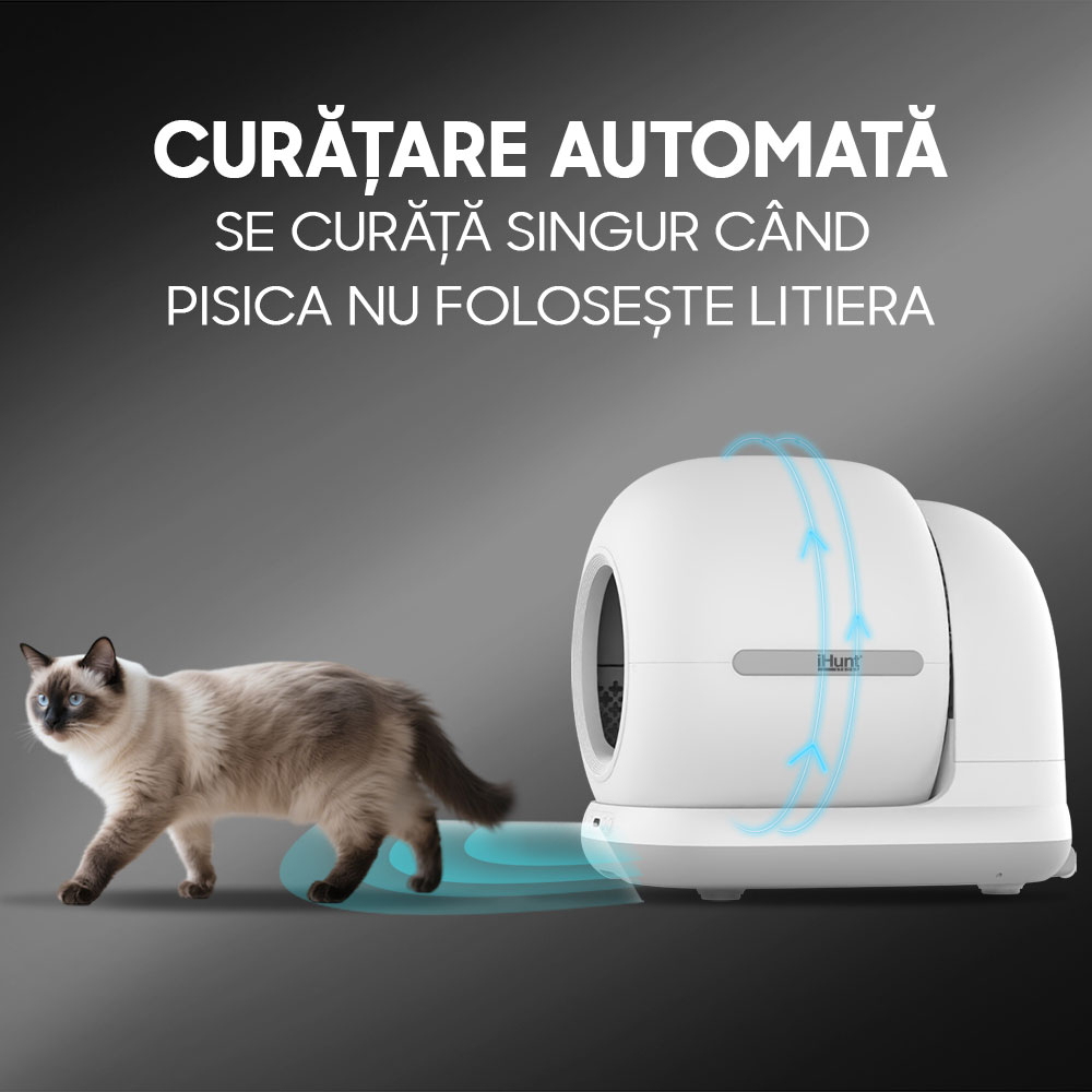 Litiera Automata iHunt Smart Cat Litter V6, Wi-Fi, Senzori, Aplicatie Smart [5]