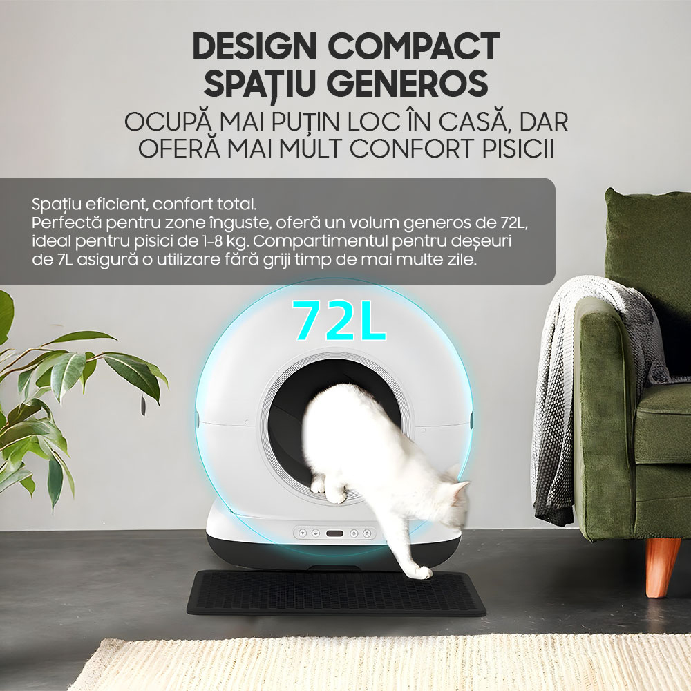 Litiera Automata iHunt Smart Cat Litter V6, Wi-Fi, Senzori, Aplicatie Smart [3]