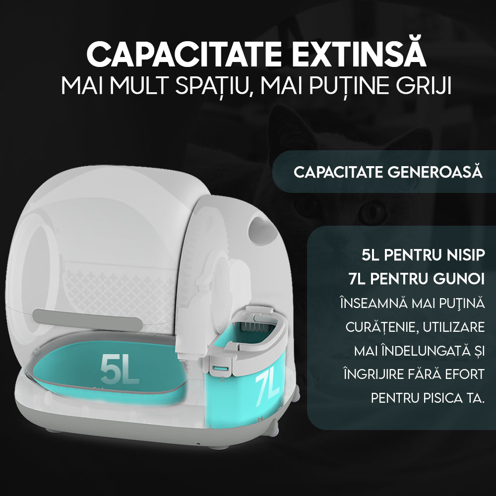 Litiera Automata iHunt Smart Cat Litter V6, Wi-Fi, Senzori, Aplicatie Smart [4]