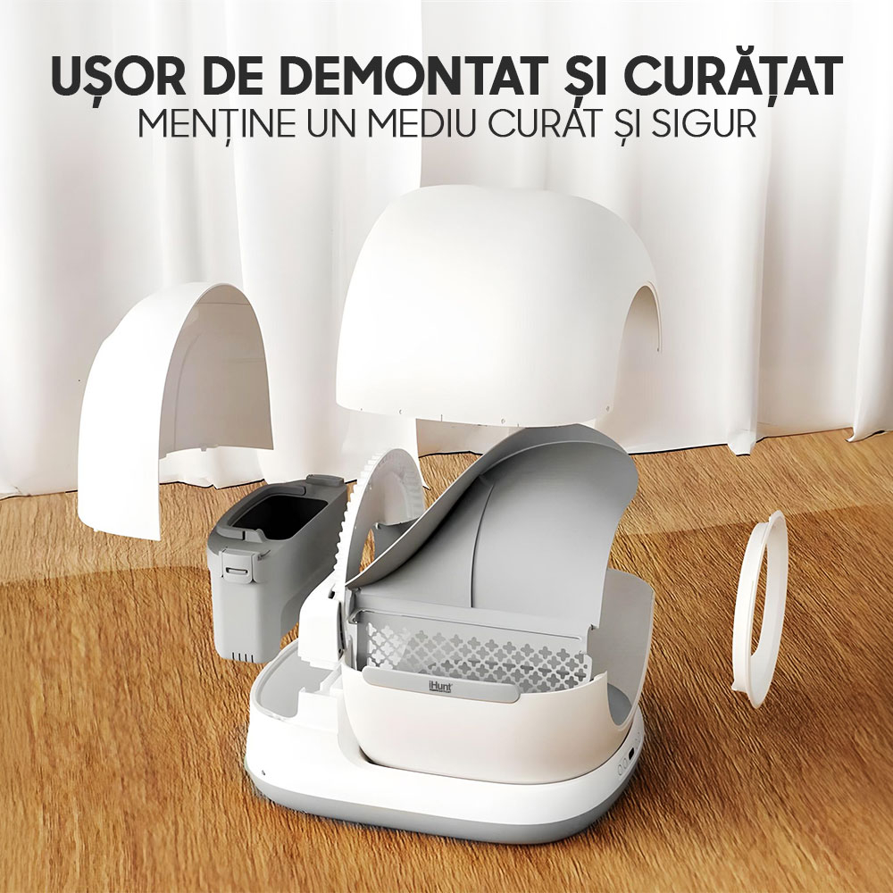 Litiera Automata iHunt Smart Cat Litter V7 Camera, Wi-Fi, Senzori, Camera video, Aplicatie Smart [11]