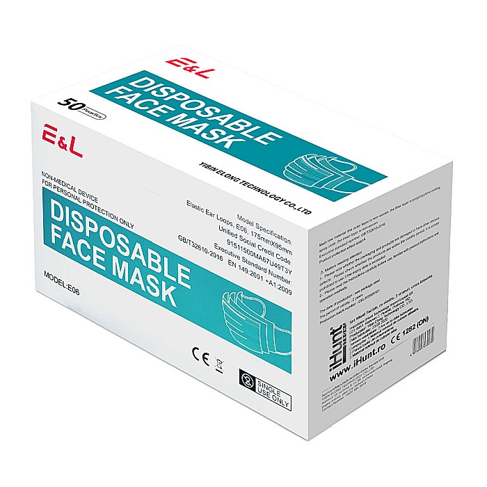 Set Masti Faciale, cu elastic, 3 straturi, unica folosinta, 50buc/cutie [2]