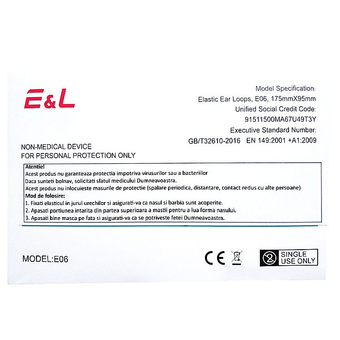 Set Masti Faciale, cu elastic, 3 straturi, unica folosinta, 50buc/cutie [4]