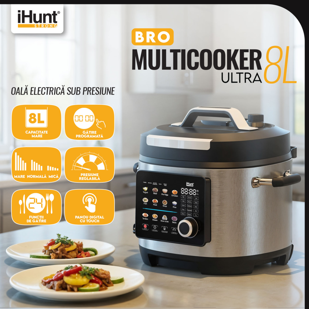 Oala electrica sub presiune iHunt Bro Multicooker 8L Ultra [2]