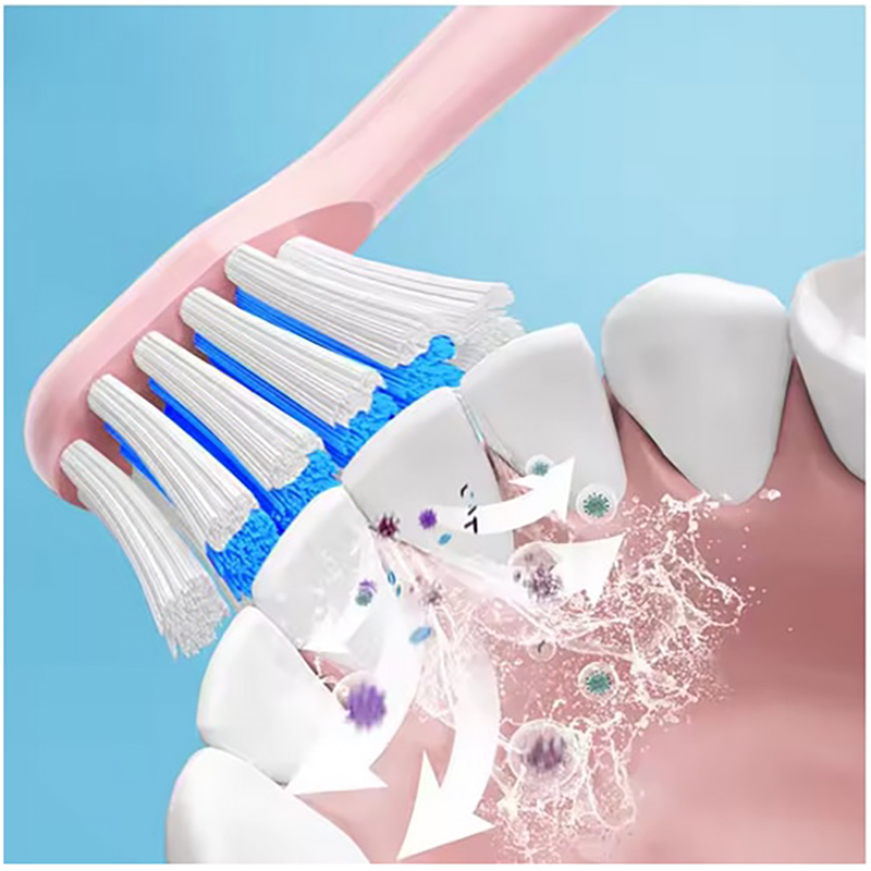 Periuta de Dinti Electrica pentru Copii, Perii Moi si Delicate, Vibratii Sonice, 6-9 ani, cu Imprimeu Animalute, Baterie, Blue [3]