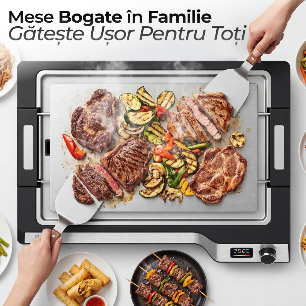 Plită electrică iHunt BRO Teppanyaki Grill, 1650W, Placa detasabila [4]