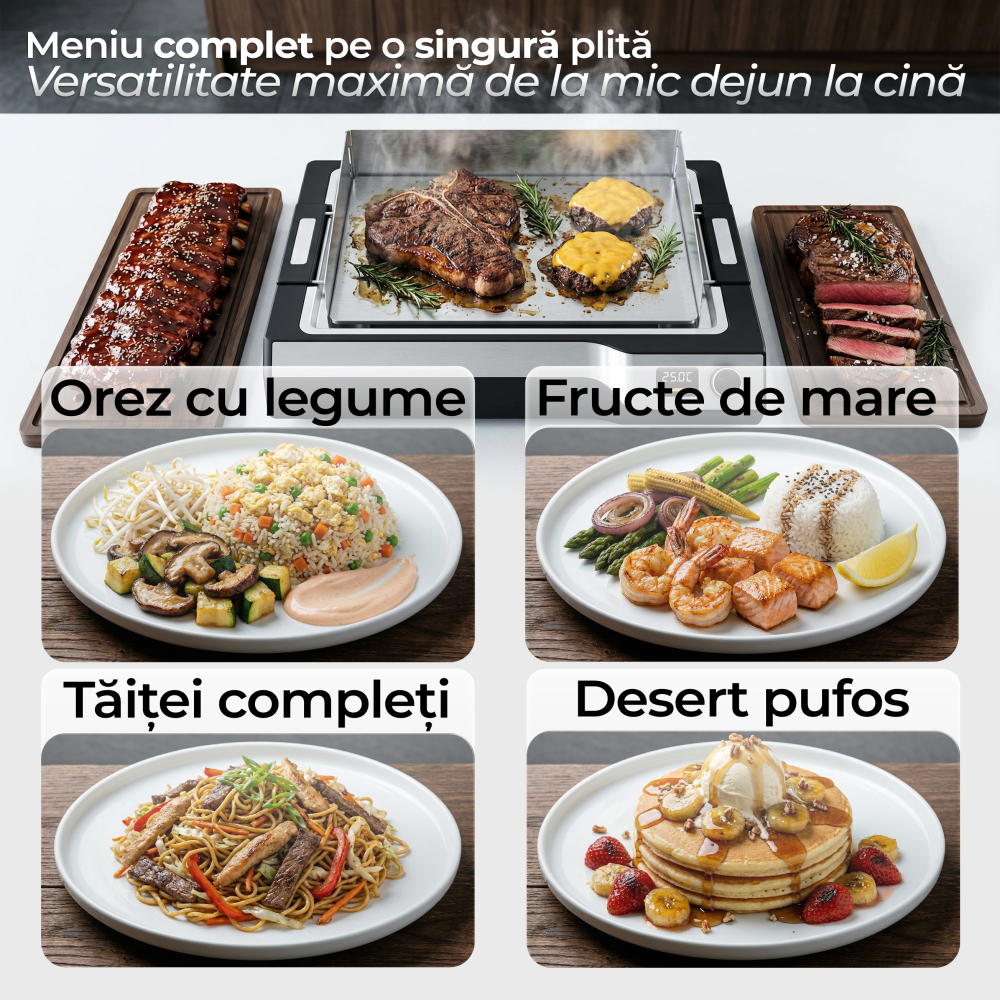 Plită electrică iHunt BRO Teppanyaki Grill, 1650W, Placa detasabila [7]