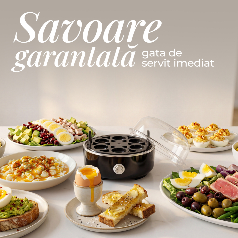 Fierbător ouă iHunt BRO Egg Boiler, Capacitate 7 ouă, Bază Inox, Oprire Automată, Alertă Sonoră, Tăvițe Non-stick, Fără BPA [5]