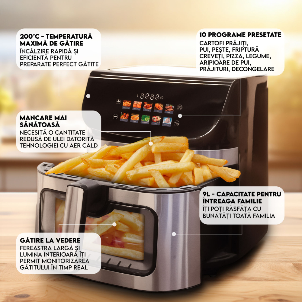 Resigilat Friteuza cu aer cald iHunt BRO Air Fryer II Ultra 9L [5]