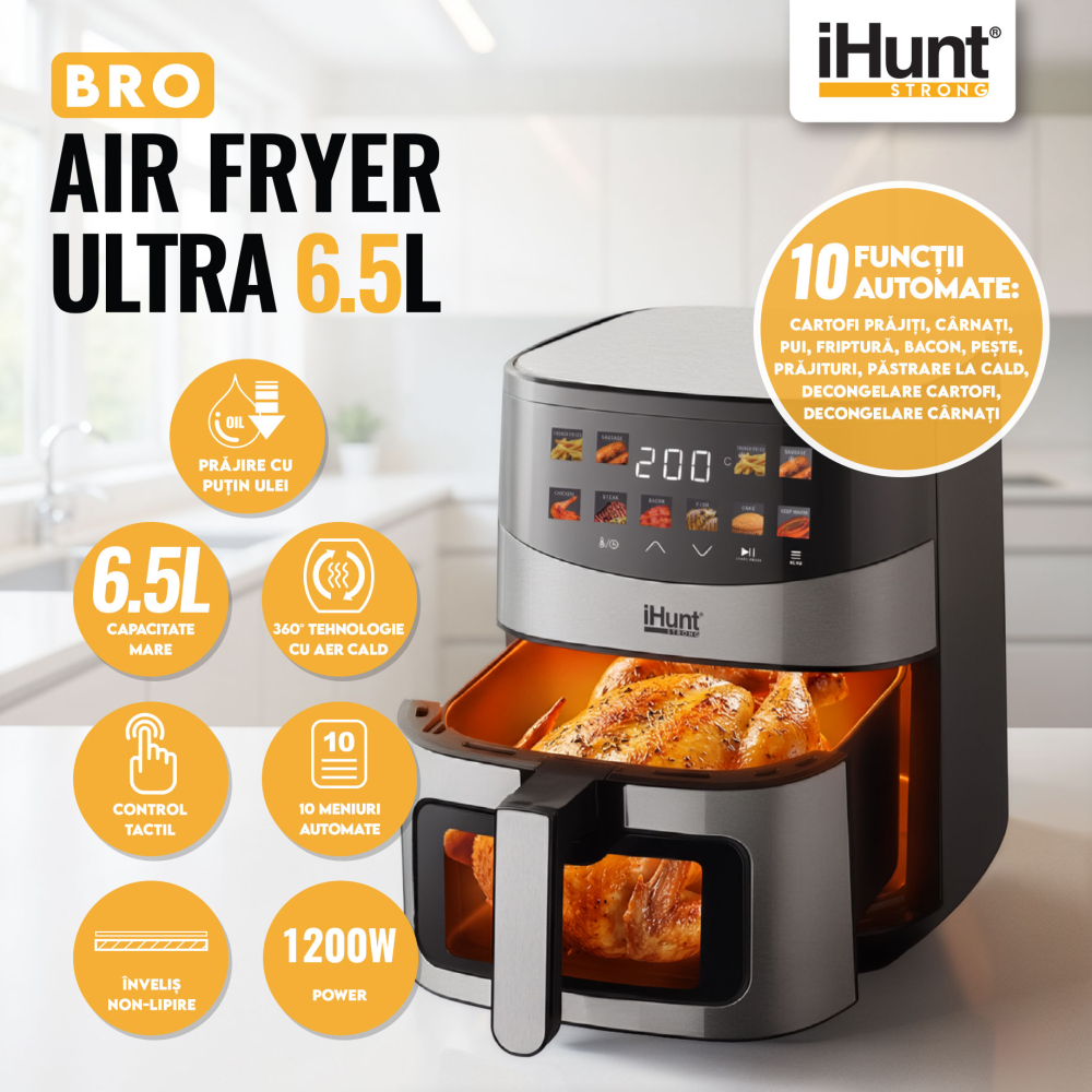 Resigilat Friteuza cu aer cald iHunt Bro Air Fryer Ultra 6.5L [3]