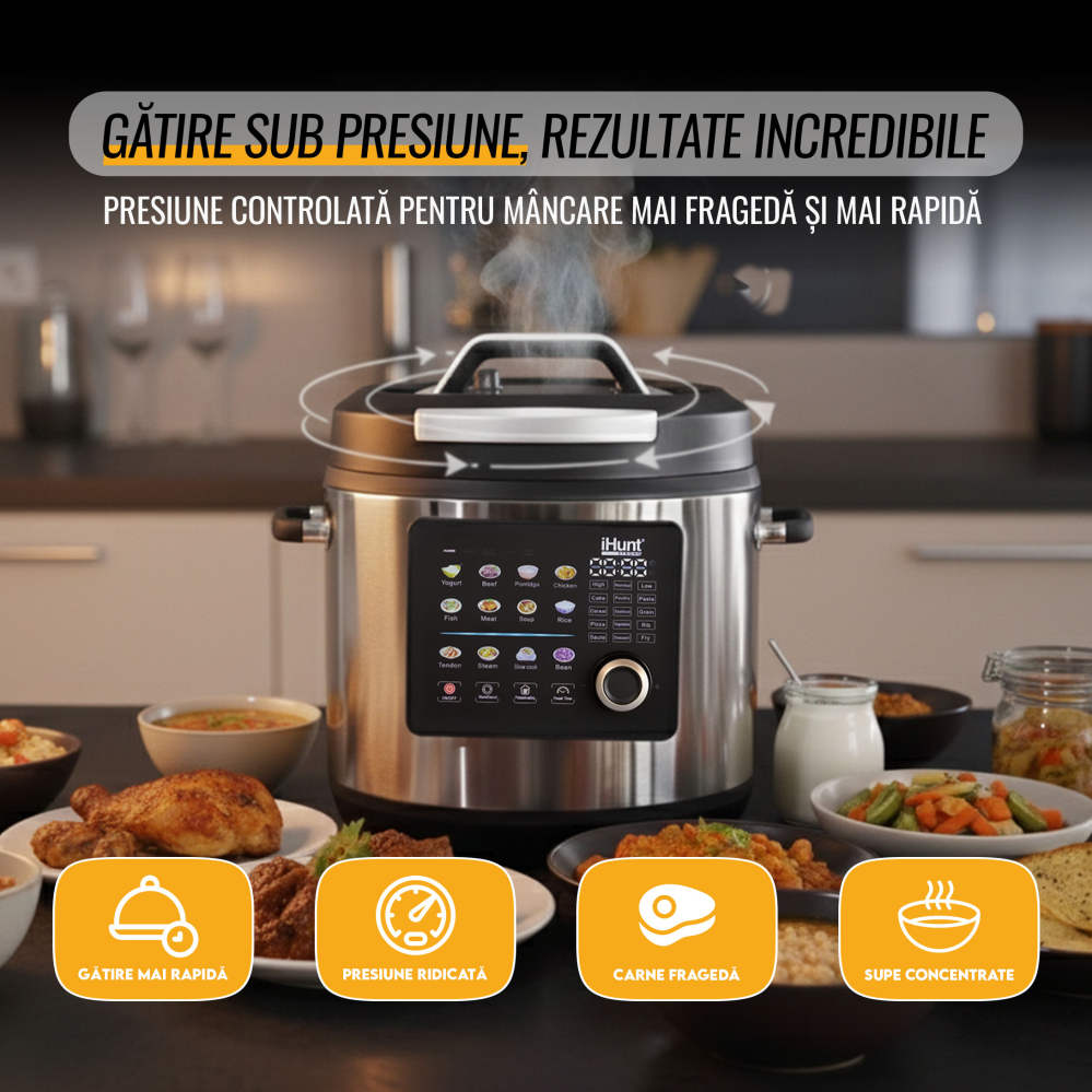 Resigilat Oala electrica sub presiune iHunt Bro Multicooker 8L Ultra [7]