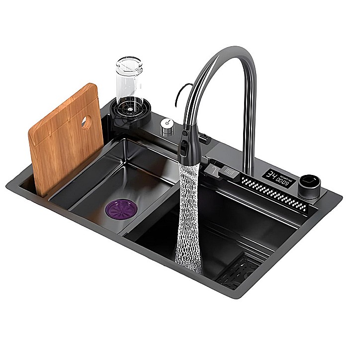 Chiuveta multifuncționala iHunt Sink SC005, waterfall, display LED, spalator pahare, retractabila [3]