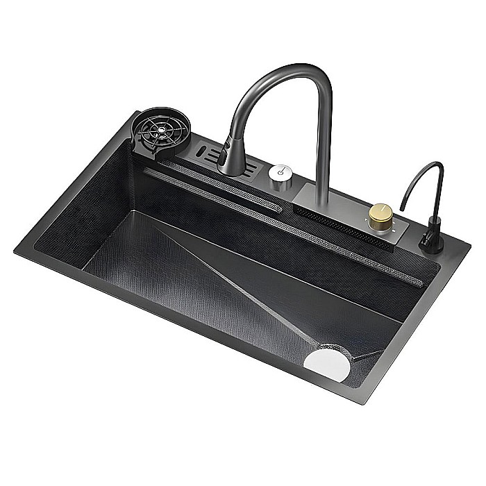 Chiuveta multifuncționala iHunt Sink SC039, cascada apa, display LED, spalator pahare, retractabila [2]