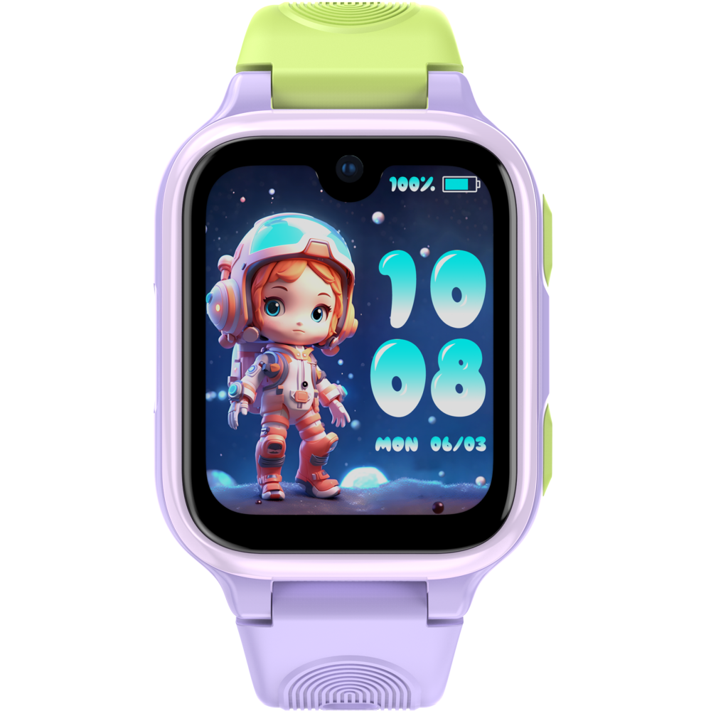 Smartwatch monitorizare copii Lagenio K9 Purple, 4G SIM, Wi-Fi, 1.78" AMOLED, GPS, 1GB RAM, 8GB, Apeluri Video si Voce HD, Camera 5MP, Buton SOS, Rezistenta IP67, Android [2]