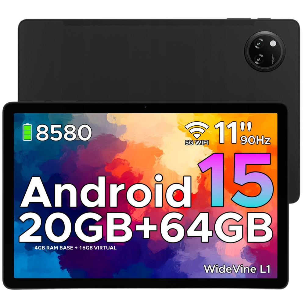 Tableta Doogee Tab A9 Plus Wi-Fi 11-inch 90Hz IPS 4GB RAM 64GB Stereo 8580mAh Android 15 Black [1]