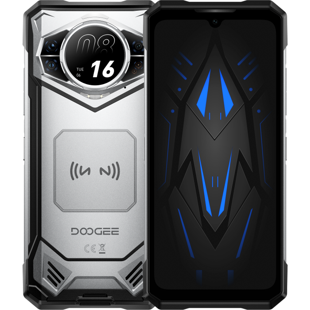 Doogee S200 VIP 5G Dual Display 6.58' IPS 120Hz / 1.32' AMOLED 256GB 10100mAh IP68/IP69K Android 16 Silver + Casti Wireless BoneBeat Run [5]