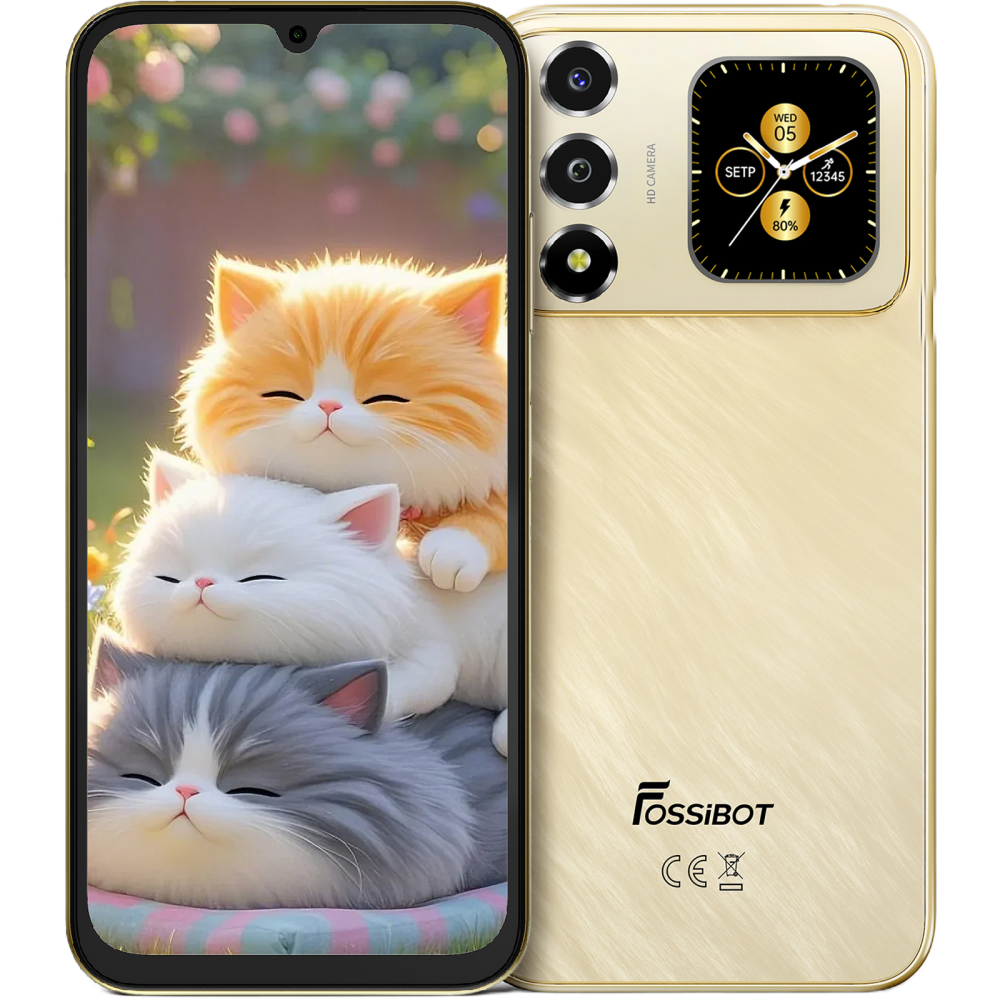 Telefon Fossibot S7, 4G, Dual SIM, 6.9" 120Hz, Octa-Core T615, 4GB RAM, 128GB, Camera 16MP + 8MP, 5000mAh, Android 16, Gold [2]