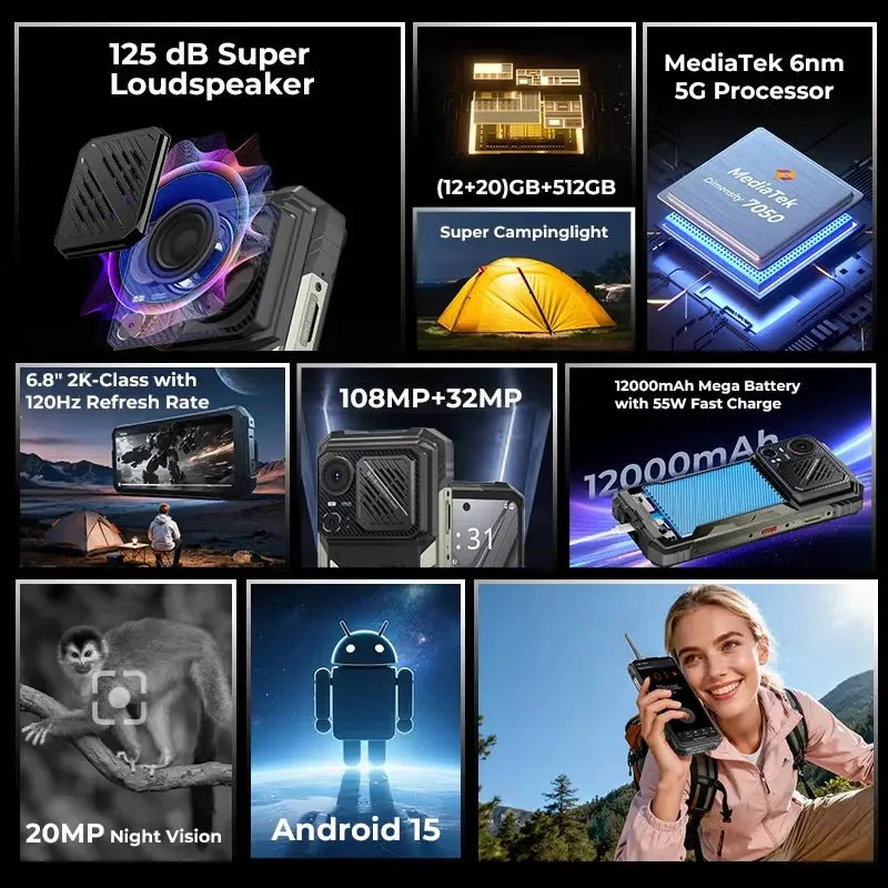 Telefon Hotwav Hyper 8 Pro, 5G, 6.8" 120Hz, Dimensity 7050, 12GB RAM, 512GB, NFC, 12000mAh, Android 15 [5]