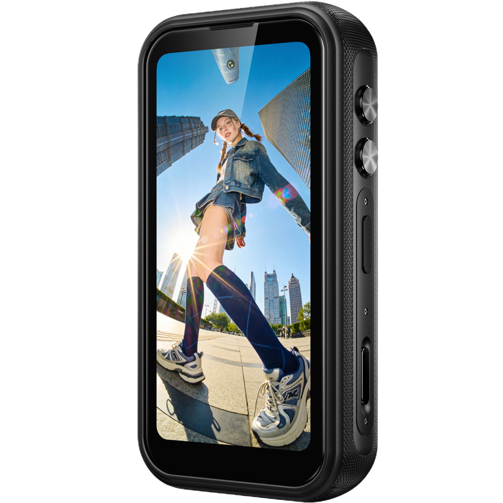 Telefon mini Fossibot F116 Pro cu Action Camera 4K Ultra-Wide, 5G, Dual SIM, 4-inch 120Hz, Dimensity 7300, 12GB RAM, 256GB, Optical Image Stabilization, NFC, 3600mAh, Android 16, Orange [4]