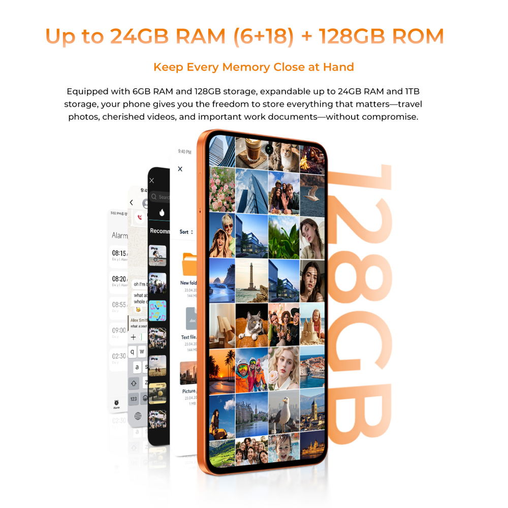 Telefon Oukitel C26, 4G, Dual SIM, 6.63" 90Hz, Octa-Core T615, 6GB RAM, 128GB, 5150mAh, Android 16, Orange [14]