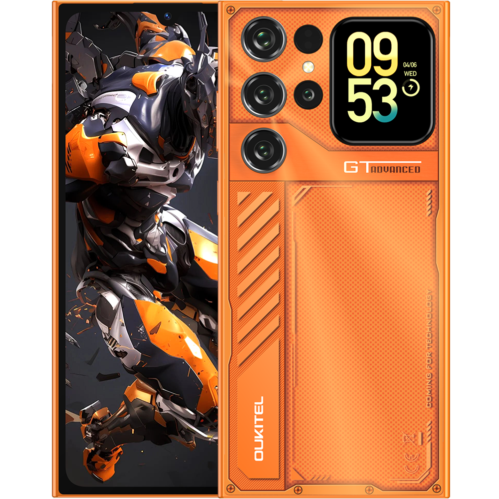 Telefon Oukitel C62 GT, 4G, Dual SIM, 6.88" 90Hz + 1.81-inch, Octa-Core, 128GB, 5150mAh, Android 16, Orange [2]