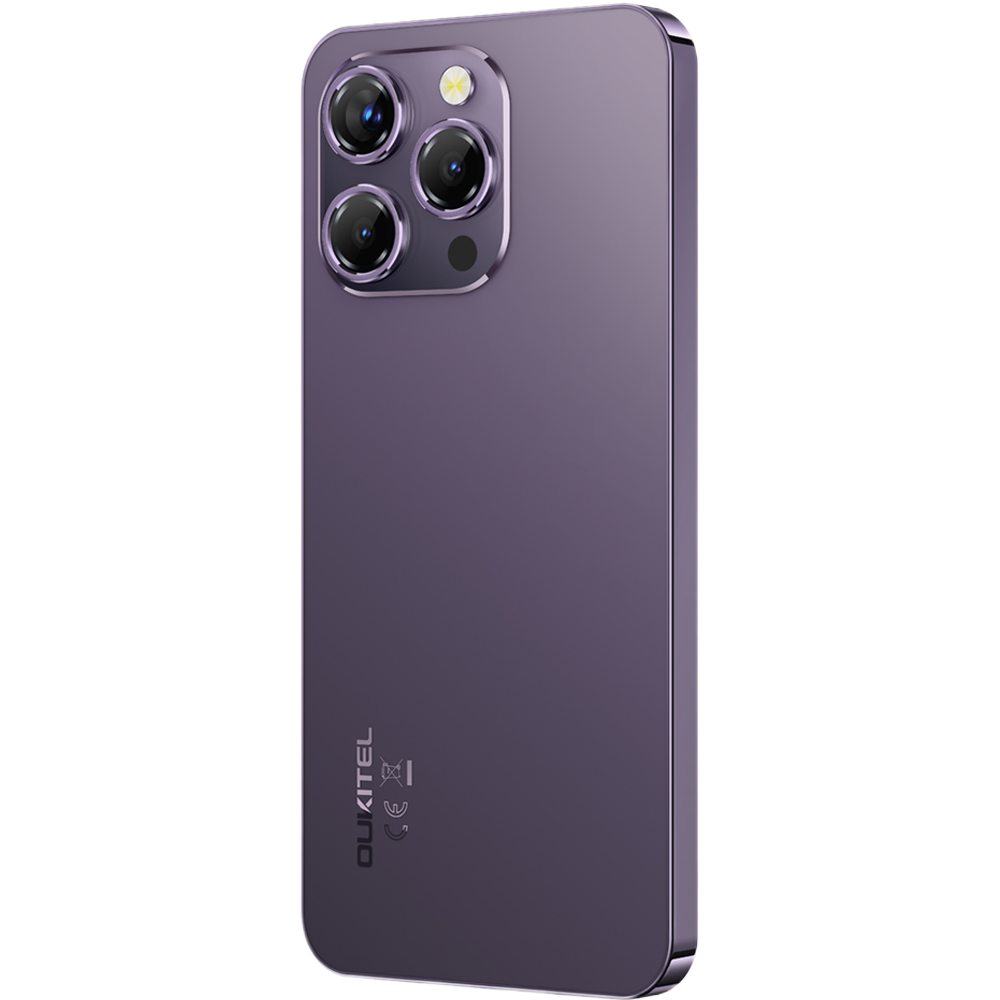 Smartphone Oukitel P1, 4G, 6.7" AMOLED 120Hz, Octa-Core Helio G99, 8GB + 24GB RAM, 256GB, NFC, Android 15, Purple [8]