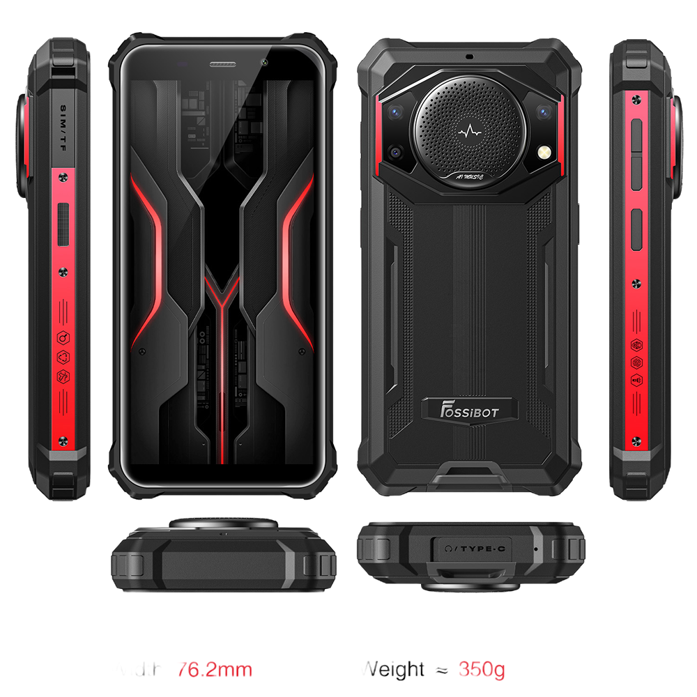 Telefon rugged Fossibot F101P, 4G, 5.45-inch, Helio P22, 4GB RAM, 64GB, 10600mAh, Android 13, Red [8]