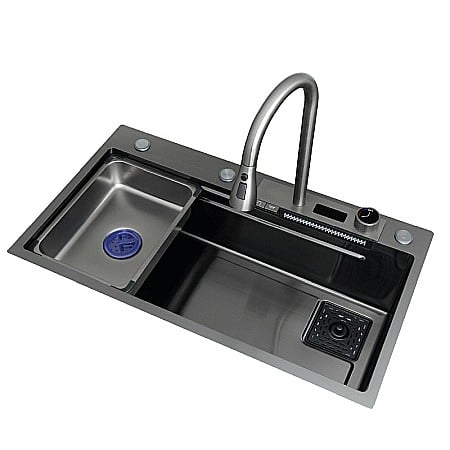 Seturi de duș - Chiuveta multifuncționala iHunt Sink SC005, waterfall, display LED, spalator pahare, retractabila