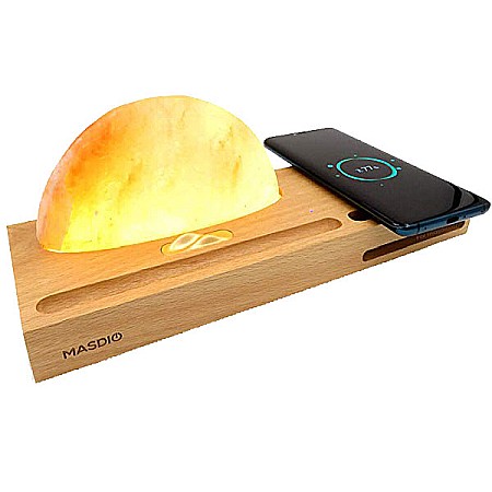Lampa Ambientala iHunt Lumina Rasaritului 3 in 1 cu sare Himalaya, Incarcare Wireless, Amplificare Sunet si suport telefon [0]