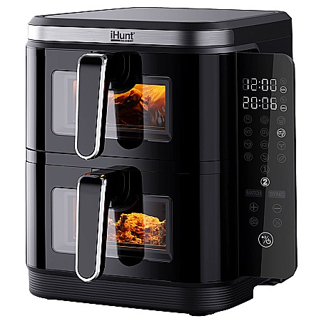 RESIGILATE -50% - Resigilat Friteuza cu aer cald iHunt Bro Air Fryer 11L Dual Stack