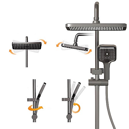 Set de dus smart, iHunt C6, Display LED, buton temperatură apă, 4 moduri de curgere, ajustabil [2]