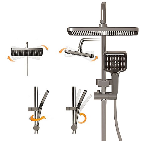 Set de duș smart, iHunt C86, Display LED, afișaj digital, ajustabil, 4 moduri de curgere [2]