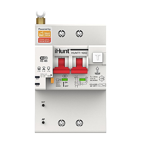Sigurante inteligente - iHunt Home WIFI Smart Metering Leakage Circuit Breaker 2P 100A - Siguranta automata inteligenta cu contorizare