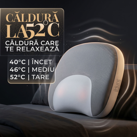 Perna de masaj cervical si lombar iHunt SPA DreamRelax 4D Pillow, Masaj prin framantare 4D, Incalzire infrarosu, Auto & Acasa [3]