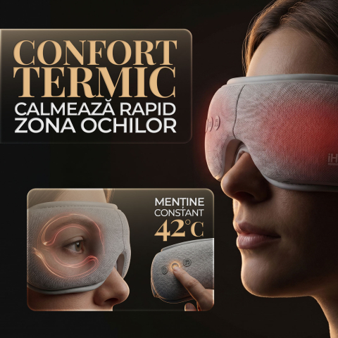 Aparat de masaj ocular si ochi iHunt SPA EyeZen Fold, Design pliabil, Compresie inteligenta cu aer, Functie incalzire, Bluetooth, Portabil [3]