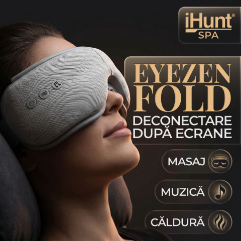 Aparat de masaj ocular si ochi iHunt SPA EyeZen Fold, Design pliabil, Compresie inteligenta cu aer, Functie incalzire, Bluetooth, Portabil [1]
