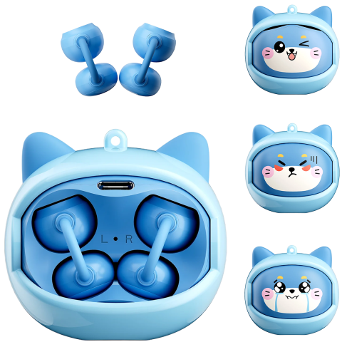 Produse Blackview - Casti Wireless Blackview AirBuds K1 IPX4 Waterproof Kids Open-Ear Clip-On Earbuds Built-In Lanyard Blue