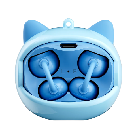 Casti Wireless Blackview AirBuds K1 IPX4 Waterproof Kids Open-Ear Clip-On Earbuds Built-In Lanyard Blue [1]