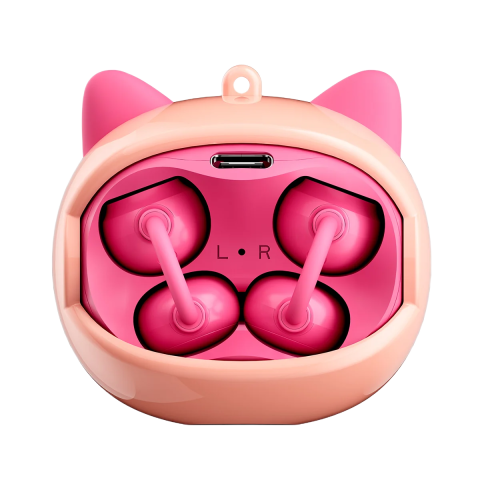Casti Wireless Blackview AirBuds K1 IPX4 Waterproof Kids Open-Ear Clip-On Earbuds Built-In Lanyard Pink [1]