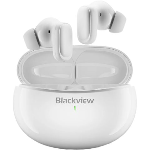 Casti Audio Blackview - Casti wireless in-ear Blackview AirBuds 30, AI Real-time Translator, Bluetooth 5.4, IPX7, Ceramic White