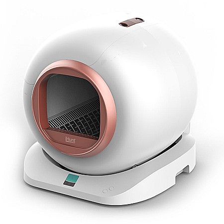 RESIGILATE -50% - Resigilat Litiera Automata iHunt Smart Cat Litter V4 pentru pisici, control Wi-Fi, sterilizare, senzori, Pink