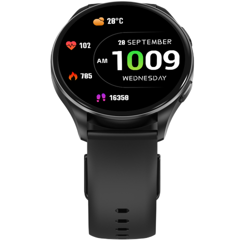 Ceas smartwatch Blackview X20, 1.43-inch AMOLED, Heart Rate & Oxygen Monitor, Microfon pentru Apeluri, Aplicatie Android / iOS, Black [2]