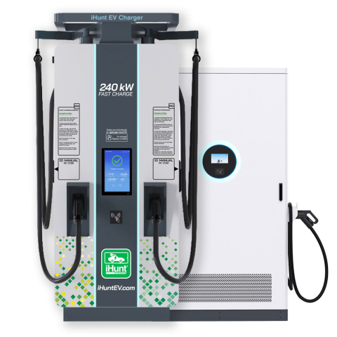 STATII DE INCARCARE EV - Combo Statie de incarcare ultra rapida cu monetizare iHunt EV DC 240KW V4 2x CCS 2  + Baterie Stocare 400KWh - Integrare iHuntEV