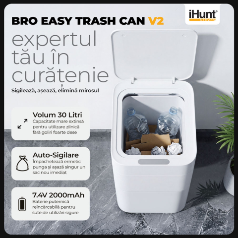 Resigilat cos de gunoi inteligent iHunt Easy Trash Can V2 - 30L [1]